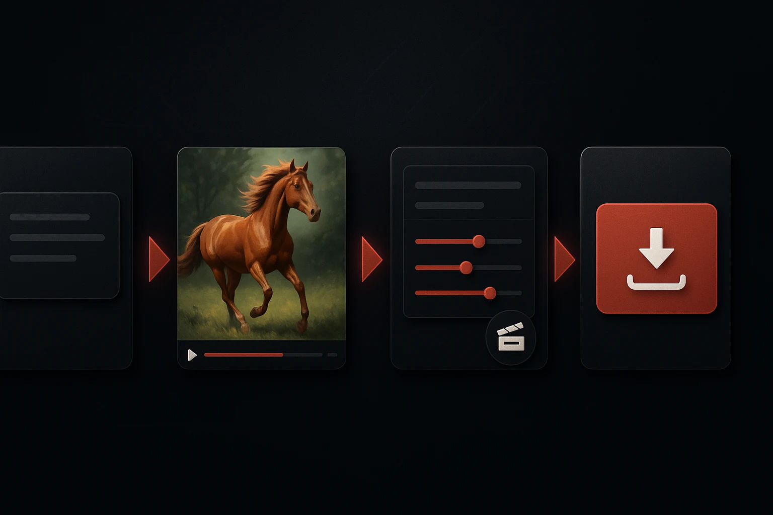 AI video workflow steps illustration
